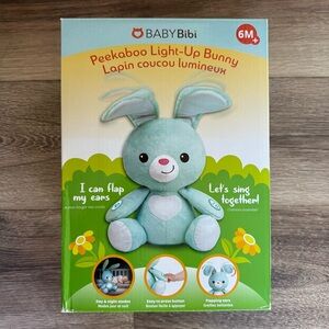 ⭐️NWT⭐️BabyBibi Peekaboo Light-Up Bunny Plush, Interactive Stuffed Animal Toy